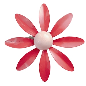 Vintage jaren 60 mod-emaille bloemenbroche roze madeliefje hippie Flower Power sieraden