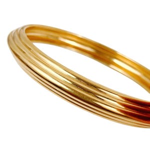 Vintage Signed Trifari 1960s Bangle Bracelet Multi-Strand Mid Century Gold Tone