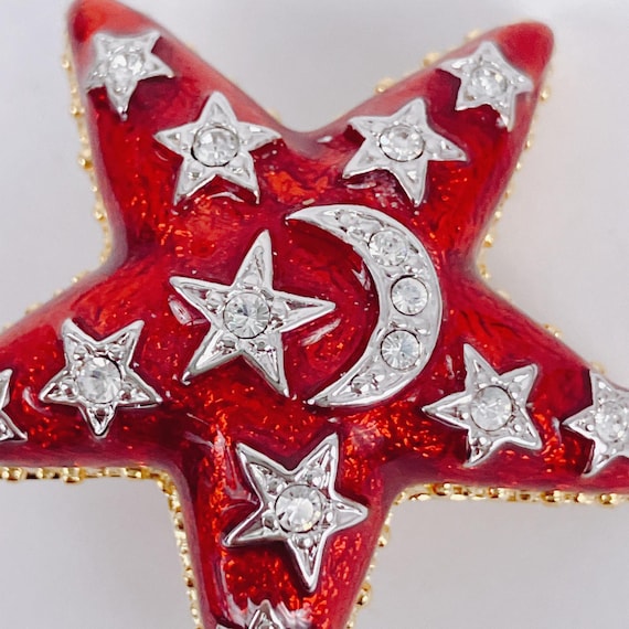 The Quacker Factory Red Enamel Celestial Star Moo… - image 4