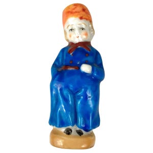 VTG Occupied Japan Boy Figurine Mid Century HandPainted Glazed Ceramic 40s Decor