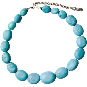 Vintage Turquoise (Reconstituted) Necklace, Southwestern Beaded Adjustable 1990s