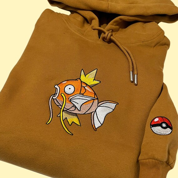 Pokemon Magikarp Embroidered Hoodie Pokemon Embroidered Etsy