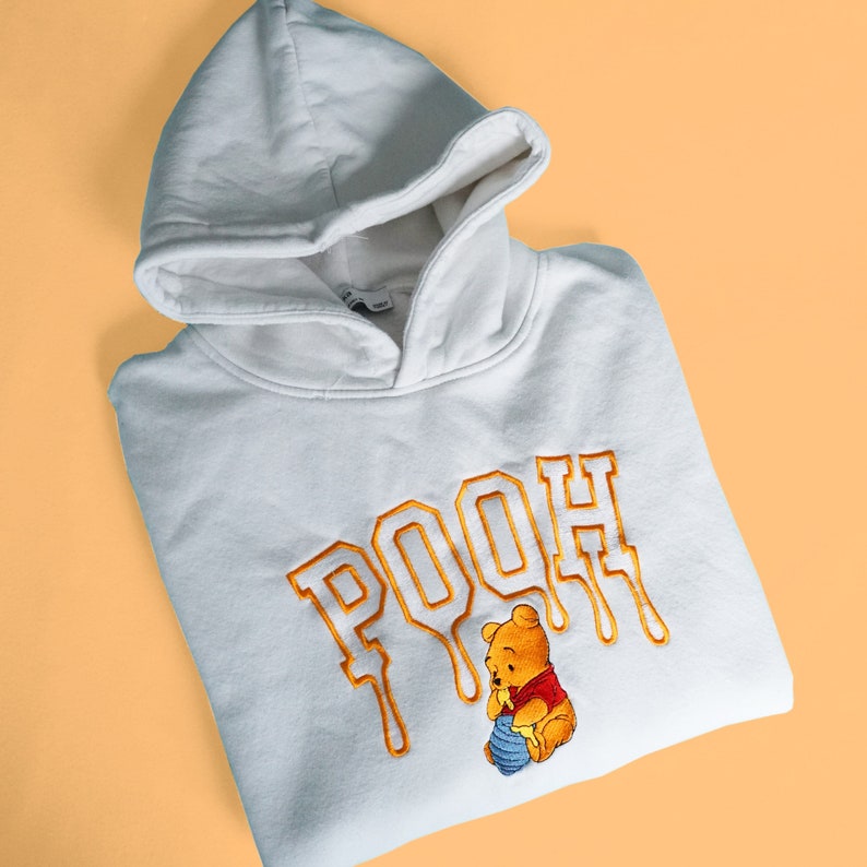 Winnie the Pooh Embroidered Sweatshirt & Hoodie; embroidered sweatshirt; Winnie the Pooh embroidery; Pooh Hoodies; High Quality; Unisex 