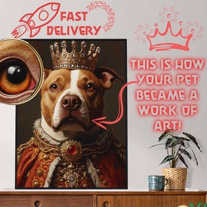 Custom Royal Pet Portrait: Renaissance Oil Painting Art (Digital Download)
