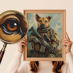 Custom U.S. Army Dog Portrait: Military Pet Art (Digital Download)