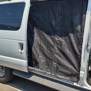 1998-2016 Ford Econoline Van Sliding Door Bug Net Screen Magnetic Cover. E250, E350 Van Bug Screen Netting Magnetic Cover