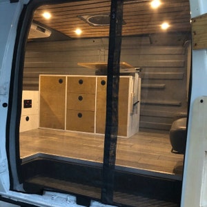 1998-2016 Ford Econoline Barn Style Side Doors Bug Net Magnetic Cover, E250, E350 Van screen netting magnetic cover