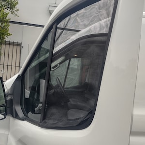 2014 - 2023  Ford Transit Front Door Window Magnetic Bug Nets Screen Mesh Netting Cover Set DS/PS Dbl Layer Fabric Fits All