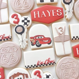 Lightning Speed Car | Custom Decorated Sugar Cookies | Hand-Piped & Printed Cookies