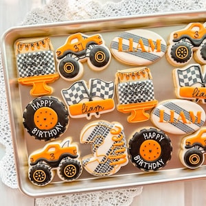 Monster Truck | Custom Decorated Sugar Cookies | Hand-Piped & Printed Cookies