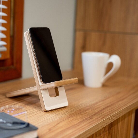 Wooden cell phone stand discount