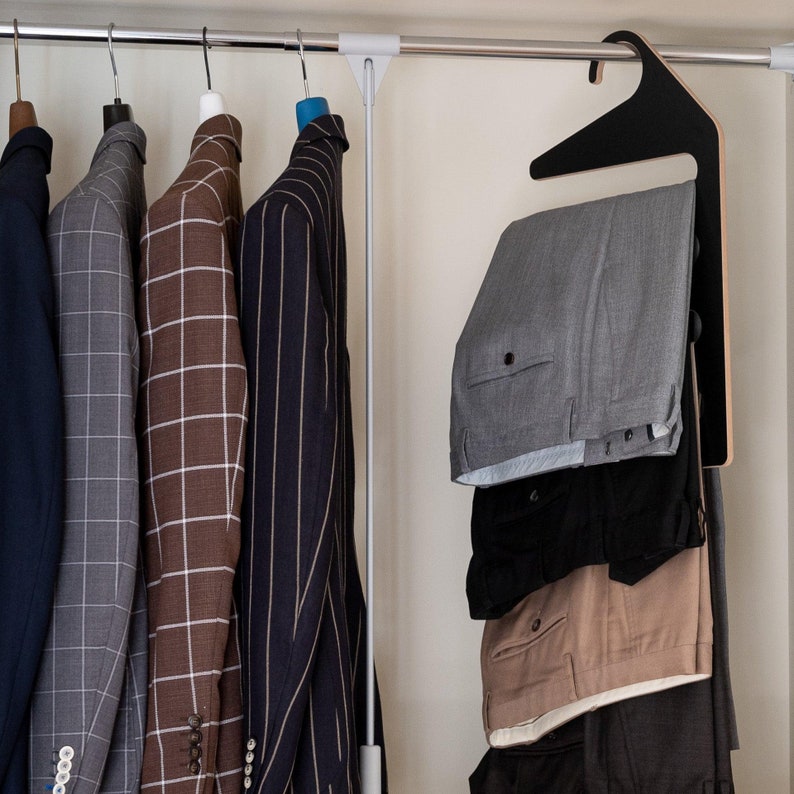Trouser Rack Ideas Trouser Rack Black Wooden Elegant Clothes Hanger, Pants Storage Hanger ...