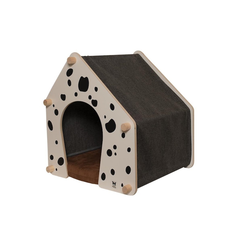 Wooden Dog House Crete white Modern Indoor Dog House, Dog Crate, Dog