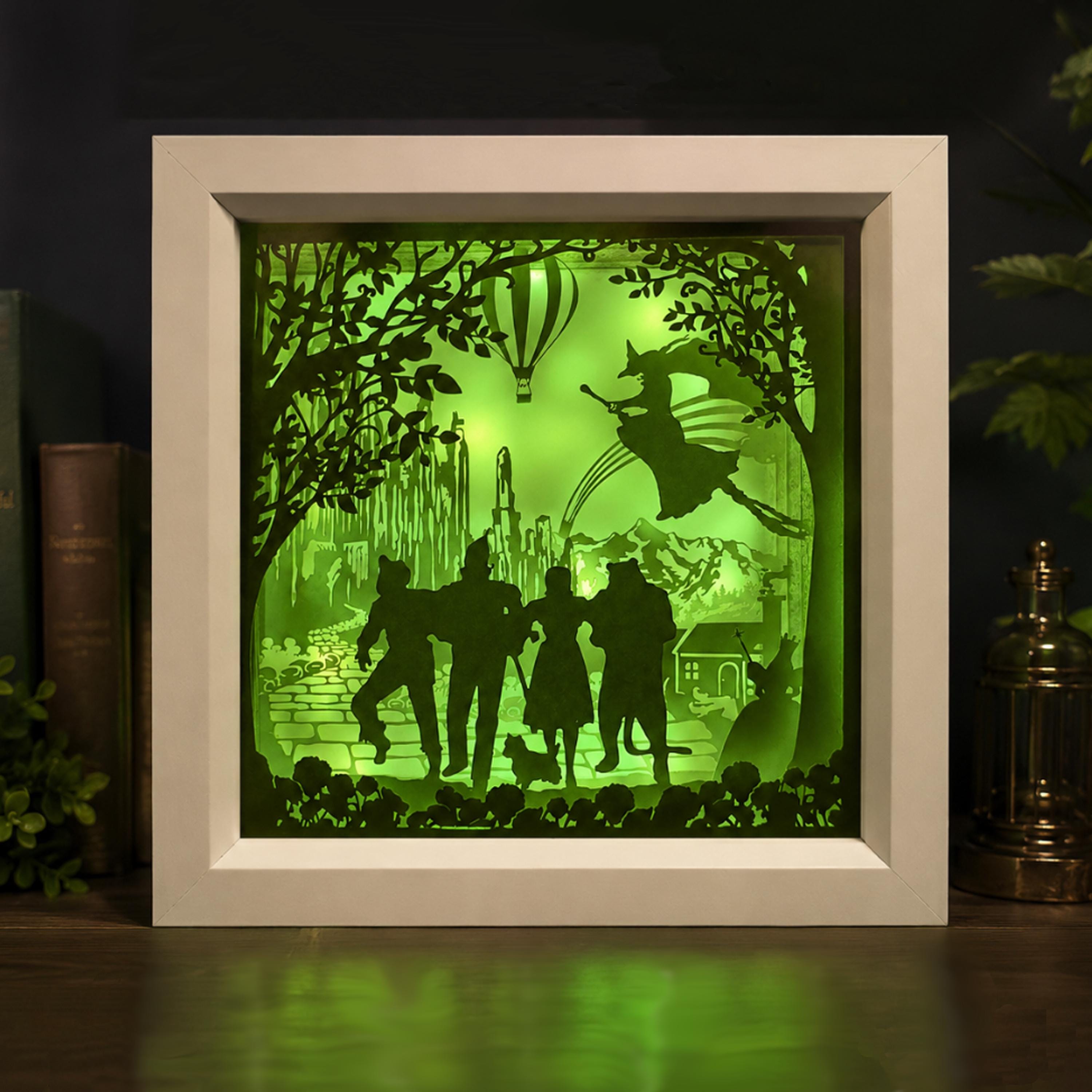 Wizard of Oz Shadow Box – 3D Papercut Art, Handmade Wall Decor