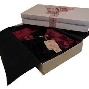 Handmade Black Nylon Red Lace Waist Half Slip Petticoat Lingerie GIFT BOXED image 9