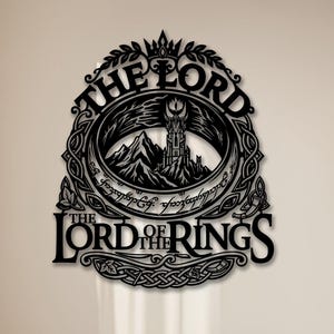 Lord of the Rings SVG voor lasergesneden, Barad-dur Tower Wall Art DXF, One Ring Vector Design, LOTR Cnc Cut-bestanden, Middle Earth Decor