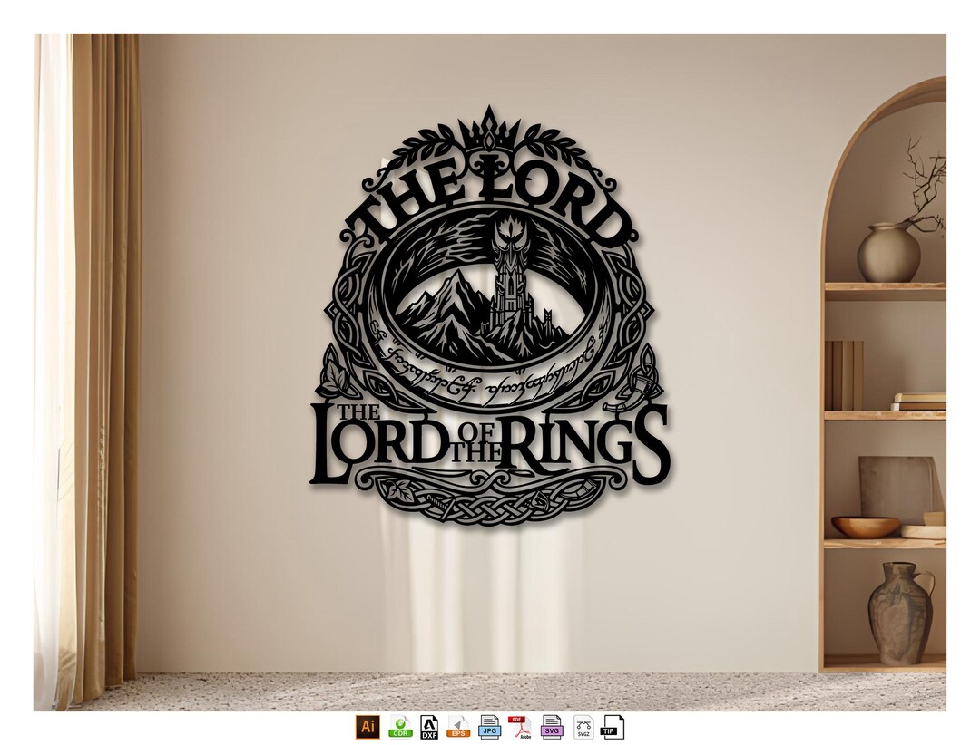 Lord of the Rings SVG for Laser Cut, Barad-dur Tower Wall Art DXF, One ...