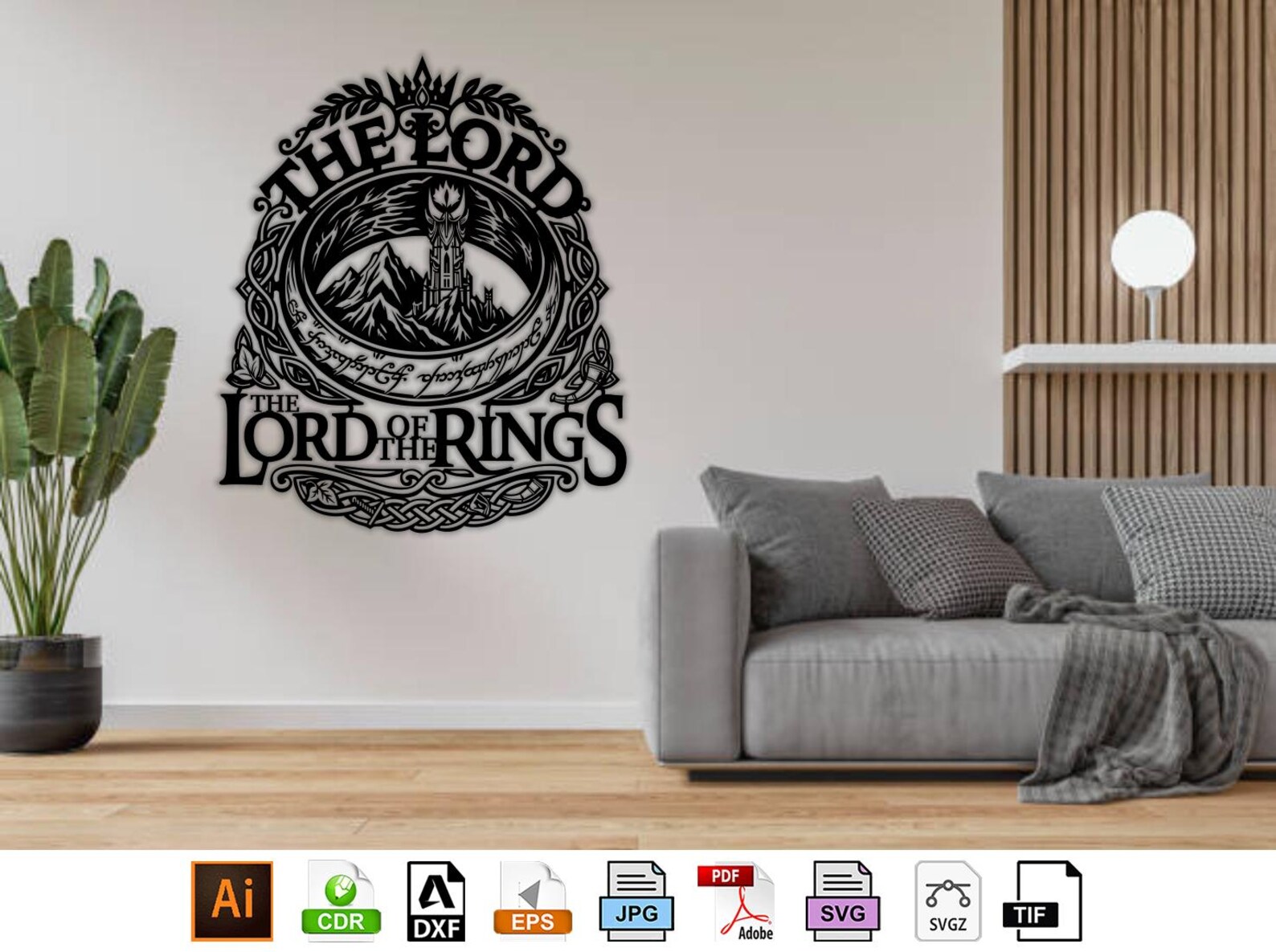 Lord of the Rings SVG for Laser Cut, Barad-dur Tower Wall Art DXF, One ...