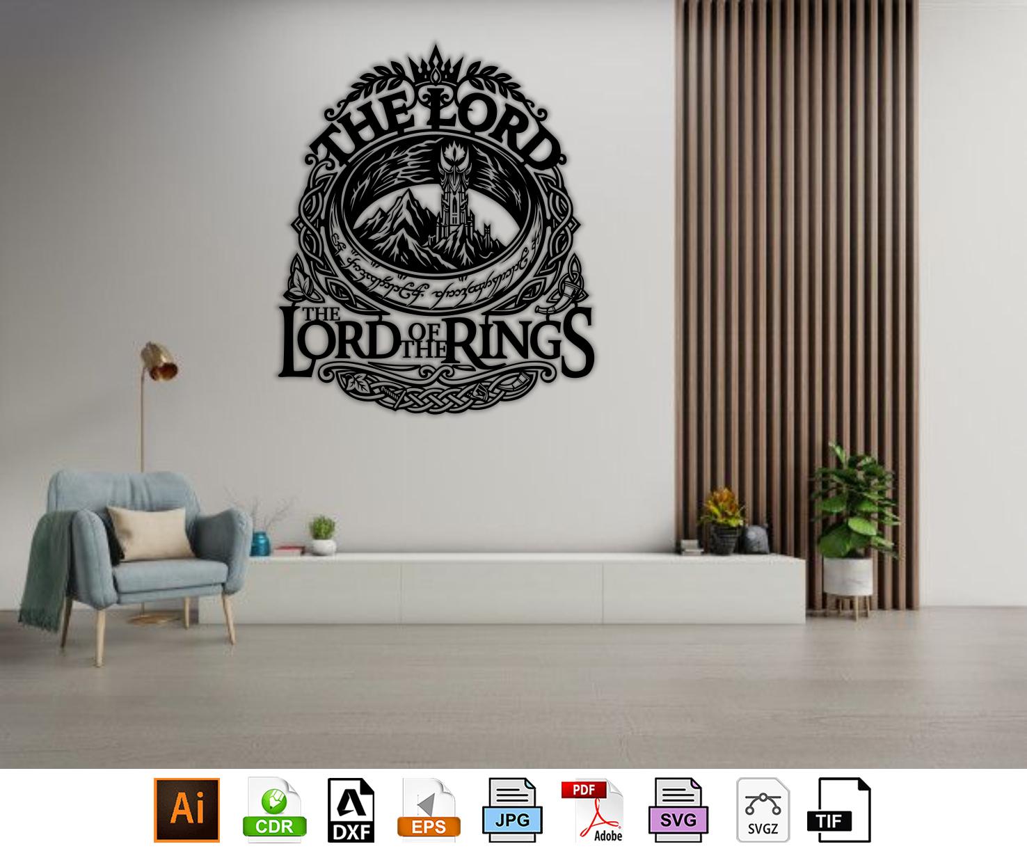 Lord of the Rings SVG for Laser Cut, Barad-dur Tower Wall Art DXF, One ...