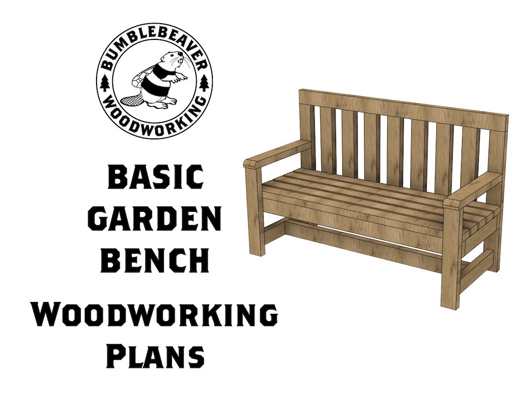Basic Garden Bench Woodworking Plans imperial & Metric Weekend Project