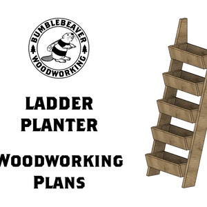 Ladder Planter - Woodworking Plans (Imperial & Metric) - Weekend Project, DIY, Gift of Wood, Build Plans, Garden, Gardening, Plants, Flowers