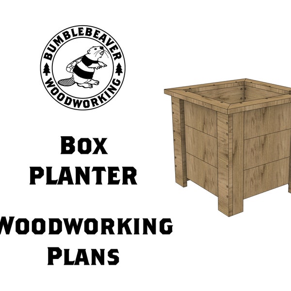 Wood Square Planter Plans Etsy