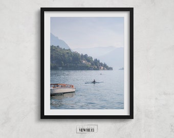 Italy Art Print | 'SCULLING 001' | Rowing on Lake Como Italy | Wall Decor | Italian Art | Lake Como Print