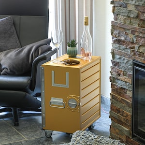 Brand new golden Galley container night stand side table galley box canister flight case airline trolley