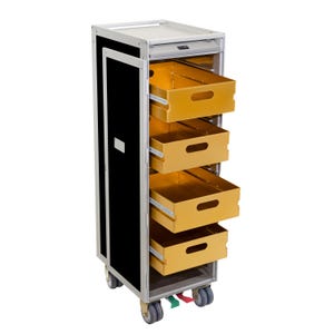 4 Nieuwe goudkleurige aluminium geanodiseerde atlas airline trolley lades Vliegtuigtrolley lades drawers.