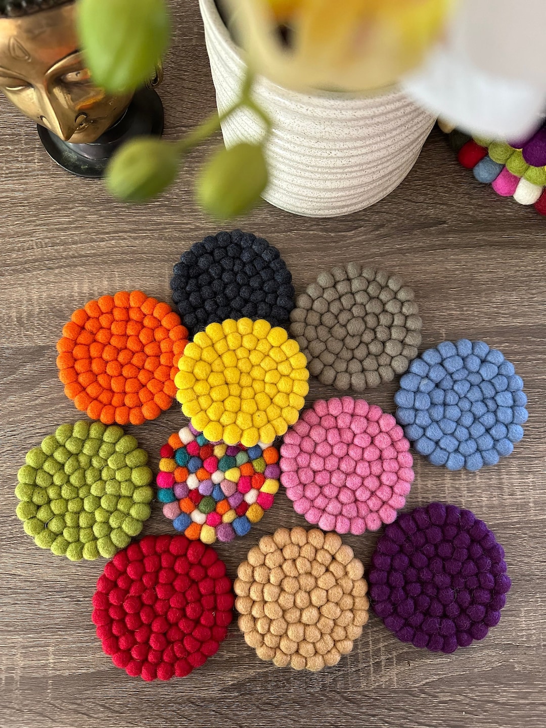 Coaster Bar Coasters Super Absorbent Handmade Felt Drink Coasters