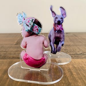 Soporte acrílico personalizado, soporte personalizado para mascotas, soporte acrílico personalizado para perros, recortes de fotos, soporte para fotos de gatos, bebé, familia, regalos para calcetines