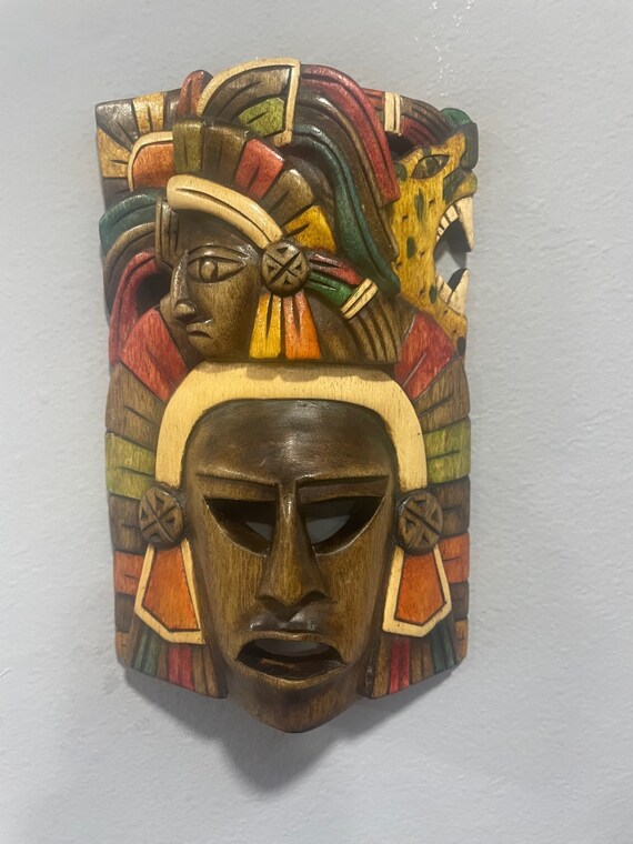 Hand Carved Mayan Mask Etsy