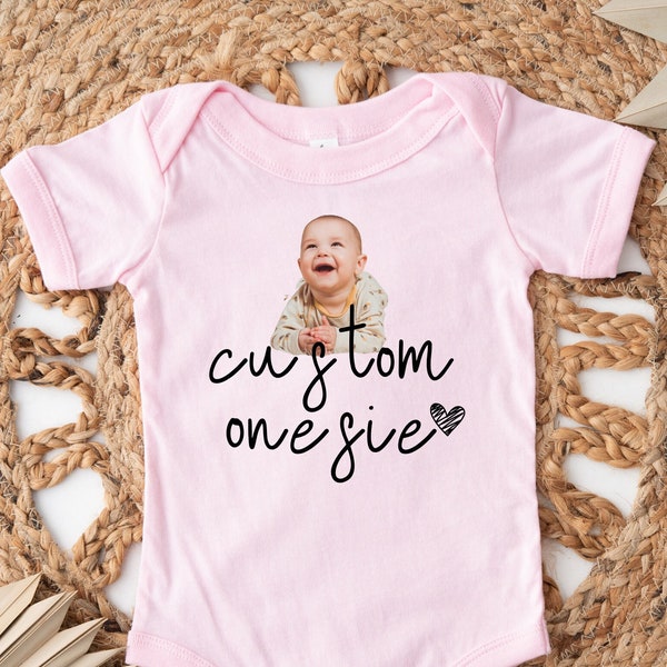 Custom Text and Photo Baby Girl Onesie Baby Shower Gift,Custom Baby Girl Newborn Bodysuit,Custom Gift 6 Months Onesie,Custom Baby Clothes