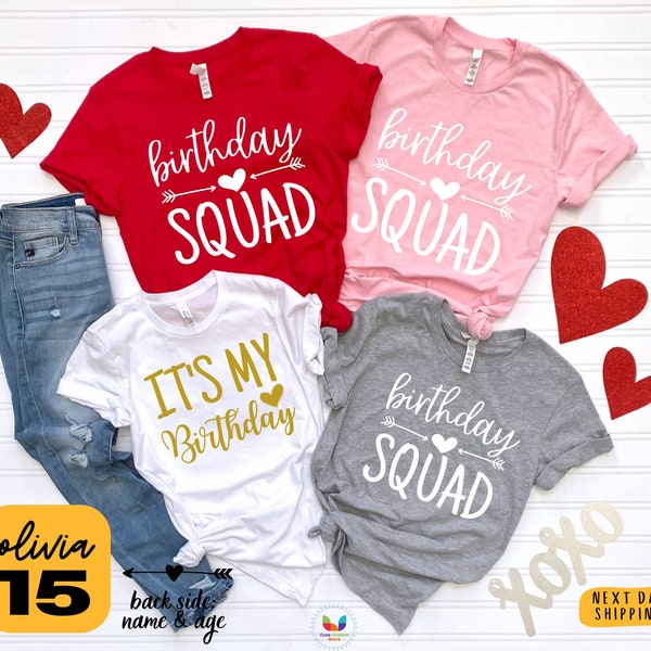 Personalized Photo Text Name and Year Birthday Party Group Shirts,Mom Boys Birthday Squad Group Photo Shirts,Dad Boys Birthday Squad Shirts