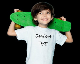 Regalo para niños pequeños con texto de imagen personalizada, camiseta personalizada para niños, camisa personalizada para niños, camisa personalizada, camisa juvenil, camisa para niños pequeños, camiseta divertida para niños