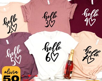 Personalized Hello Custom Year Birthday Group Party Shirt, Hello 30 Shirt, Hello 20 Shirt, Hello 40 Shirt, Hello 60 Shirt, Hello 70 Shirt