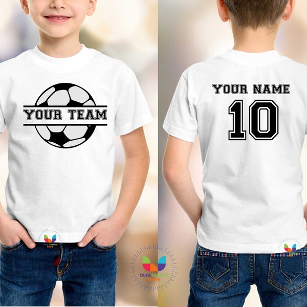 Toddler Birthday Soccer Shirt,Custom Toddler Soccer Ball T-Shirt,Custom Double sided Shirt ,Boy Girl Shirt With Name Age or Team Number