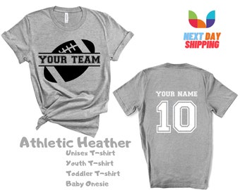 Boy Girl Shirt With Name Age Team Number,Toddler Birthday Football Shirt,Custom Double sided Toddler Shirt ,Custom Toddler Football Shirt