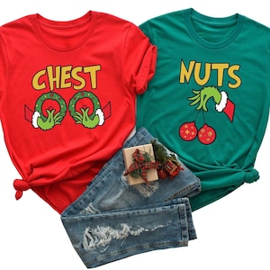 Chest And Nuts Couples Christmas T-Shirt, Funny Christmas Shirt, Couples Christmas Sweatshirts, Christmas Gift