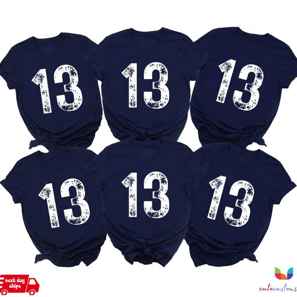 Custom Number Shirt,Distressed Birthday Gifts,Lucky Number Shirt,Long Sleeve,Hoodie,Kids Shirt,13th Birthday Custom,Birthday Shirt