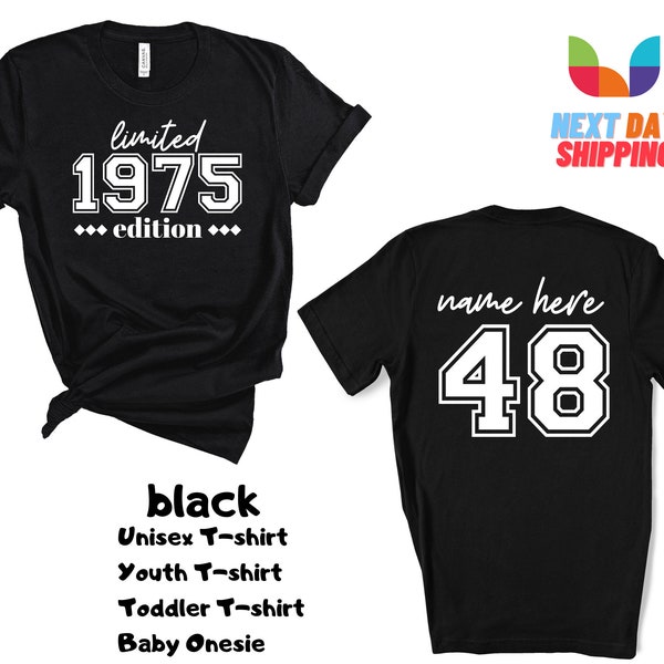 Personalized Name 1975 Limited Edition 48th Birthday Party Group Shirt,Limited Edition 48 Years Old,48th Birthday Custom Party Tee Shirt