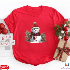 Christmas Snowman Tree Shirt, Cute Snowman Shirt, Merry Christmas Shirt, Popular Christmas Shirt, Christmas Party Shirt, Holiday Party Tee