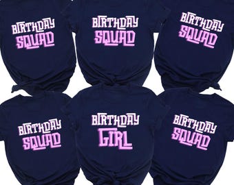 Birthday Squad Shirts, Women's Birthday Trip Tees, Kids Bday Matching Tshirts