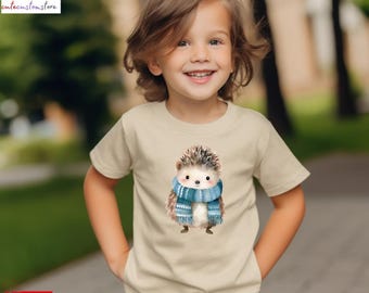 Hedgehog Christmas Toddler Shirt Cute Winter Apparel Xmas Gift for Kids