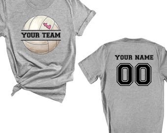 Personalized Girl Shirt With Name Age Team Number, Custom Youth Volleyball T-Shirt, Toddler Birthday Shirt,Custom Volleyball Shirt