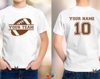 Boy Girl Shirt With Name Age Team Number,Toddler Birthday Football T-Shirt,Custom Double sided Toddler Shirt ,Custom Toddler Football Shirt