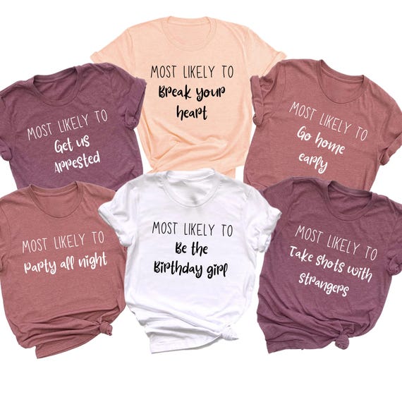 Funny Matching Group T-shirts, Birthday Party, Bachelorette Tees