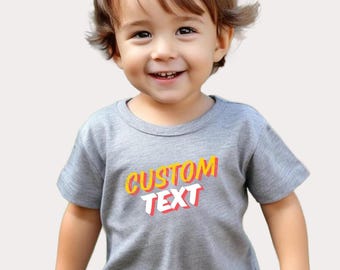 Personalized Kids T-Shirt: Custom Text Tee, Soft Cotton Blend