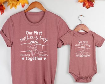 Our First Mother's Day Together 2026 Matching T-Shirt and Baby Bodysuit