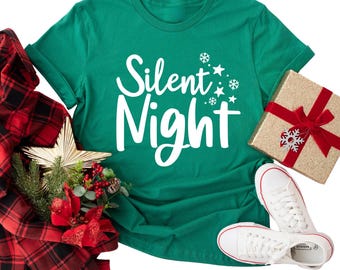 Silent Night Christmas Shirt: Religious Christian Holiday Tee
